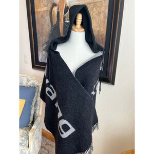 NWT alexanderwang Hooded Scarf One Size Black Gray
